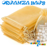 13 x 15cm - Gold Organza Bags