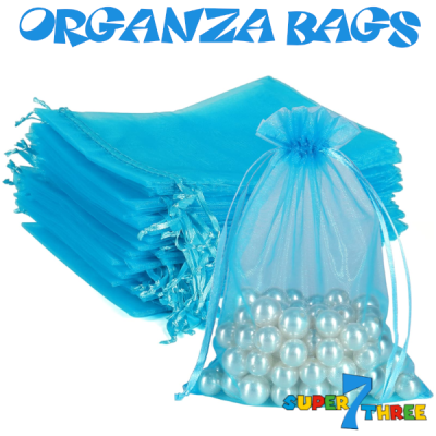 16 x 23cm - Turquoise Organza Bags (50 pcs)